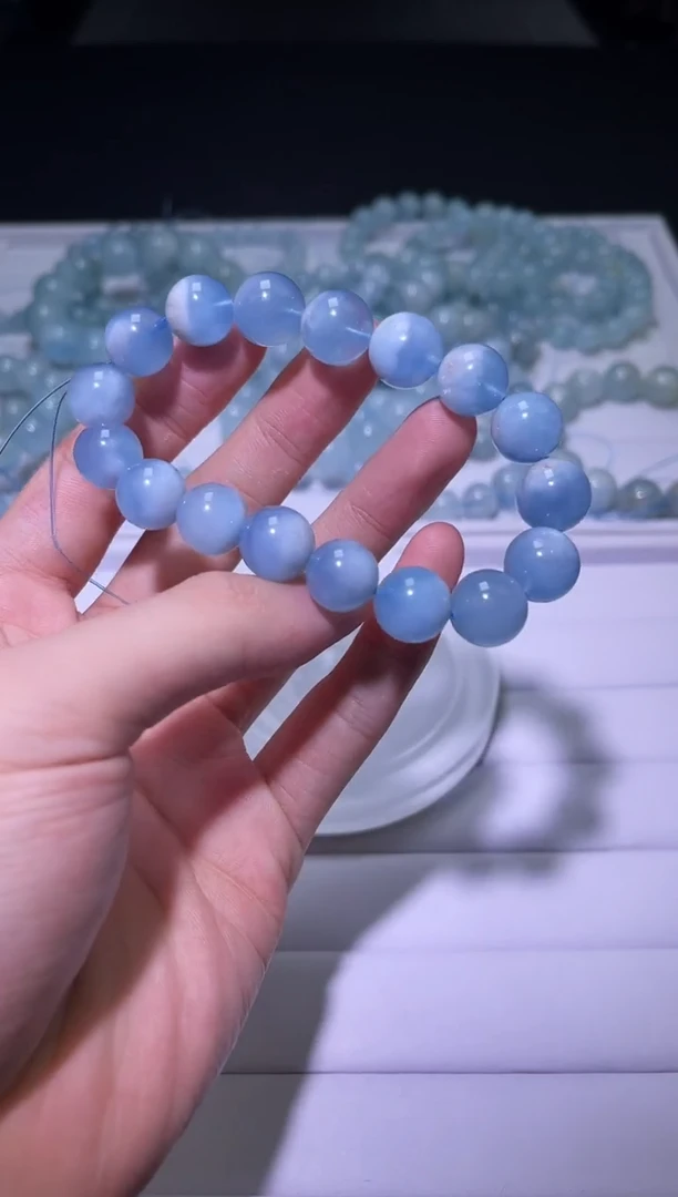 1海蓝宝石（处理）X021-12mm海蓝宝单圈-多样性发其一