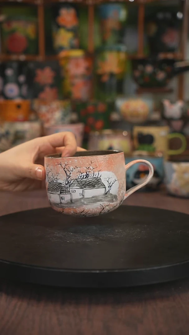 紫砂油画手绘釉下彩