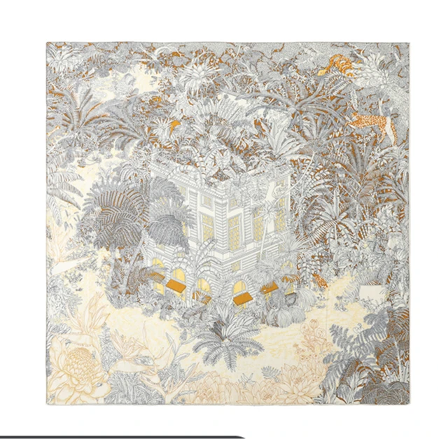 微次【福宝森林】135*135桑蚕丝超细羊毛丝毛时尚围巾披肩