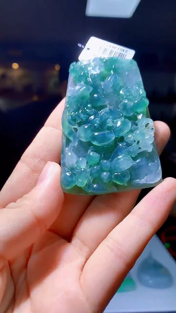 定制翡翠未镶嵌1087hm-毛货挂件58