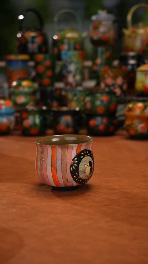 紫砂油画手绘釉下彩