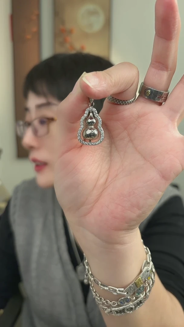 无吊坠925银白锆葫芦吊坠43