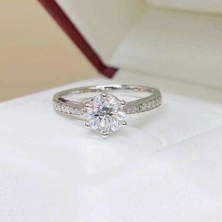 实验室培育钻石【河南卫视严选】1-2克拉星光六爪戒铂金镶嵌S142