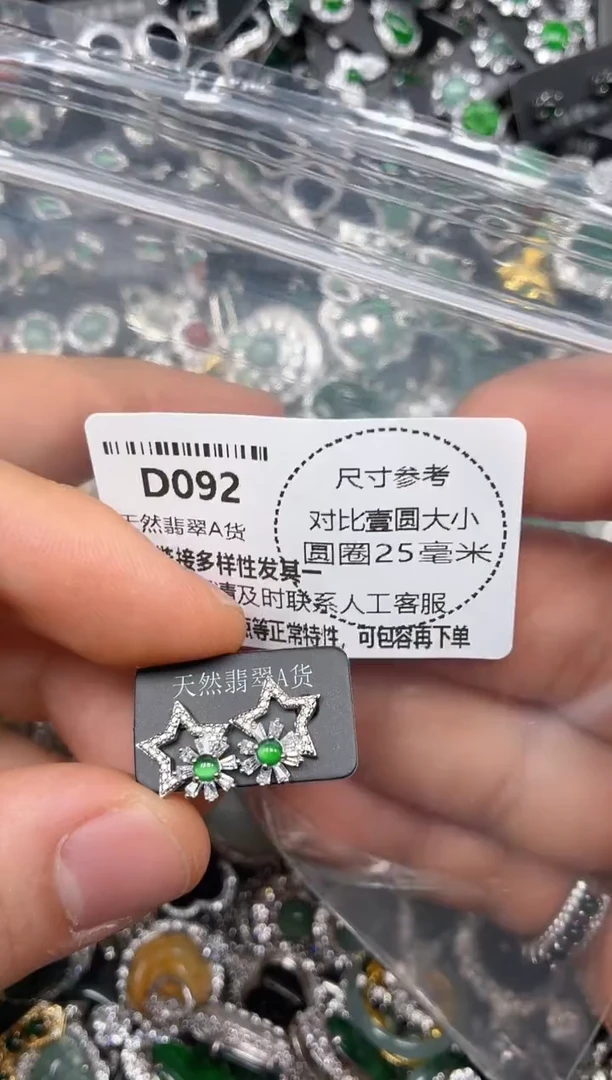 颈饰未镶嵌翡翠D092耳钉