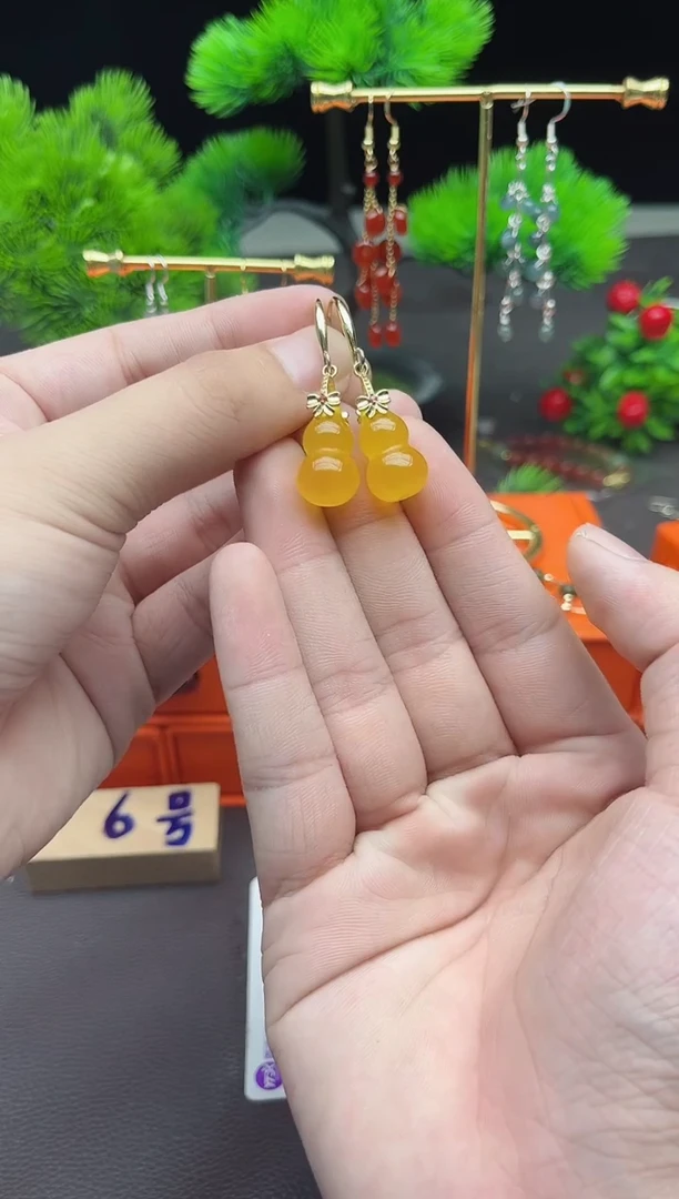 玛瑙/玉髓耳饰银S925镶嵌333