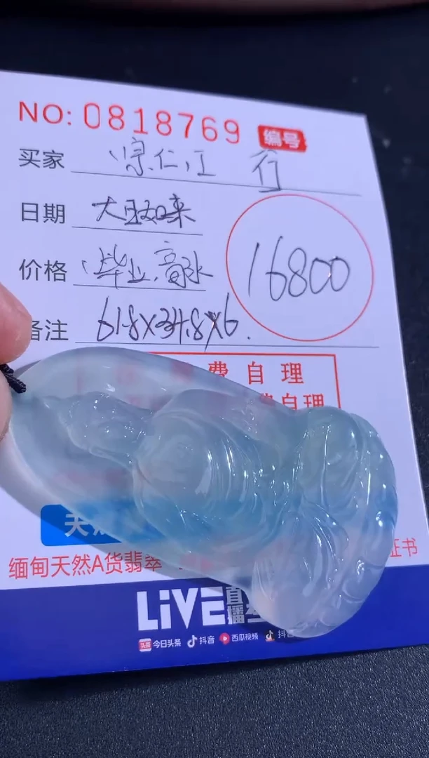 翡翠未镶嵌颈饰行**水行
