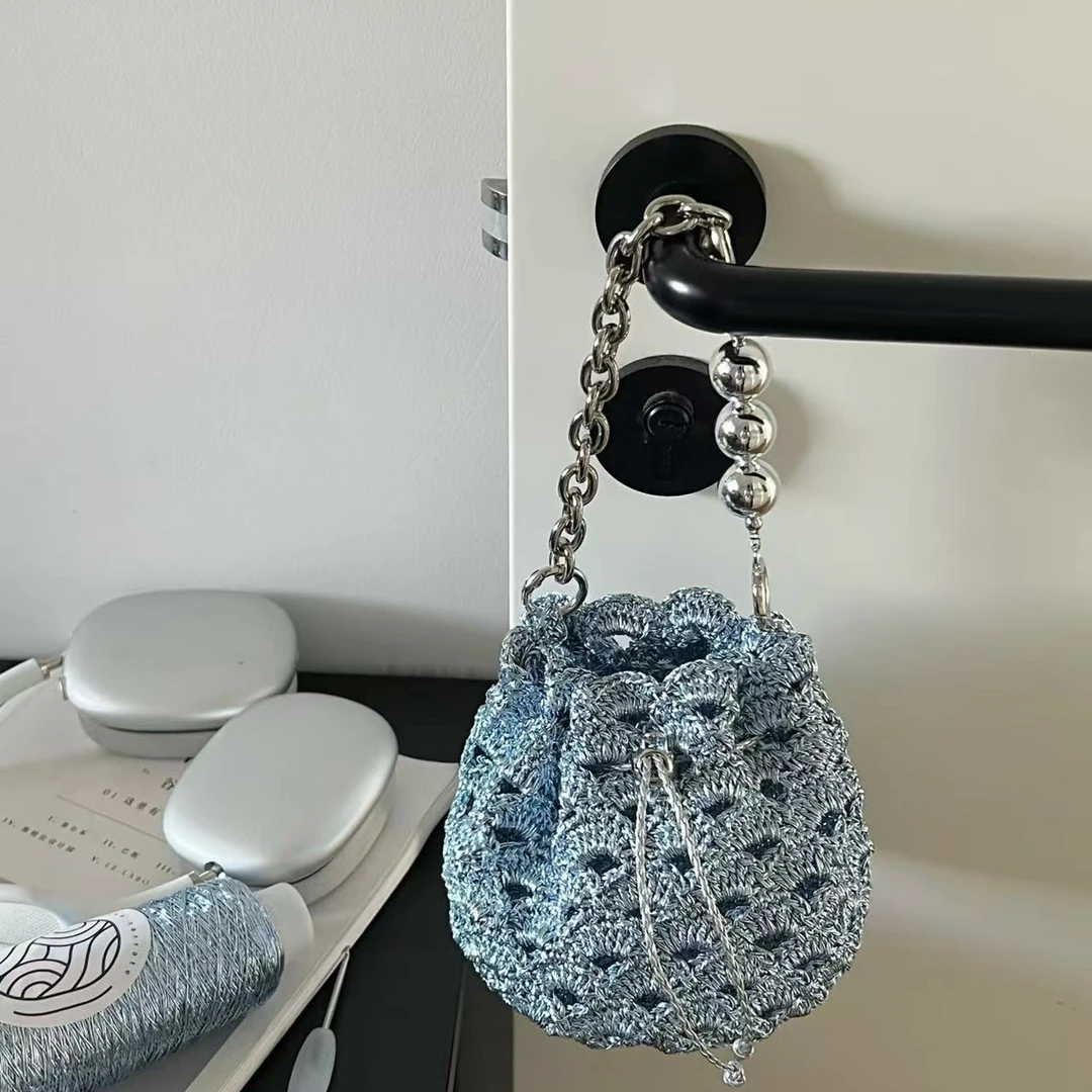 包包配件专属手工diy材料包中空棉流银棉钩包碎银线非成品纯手工