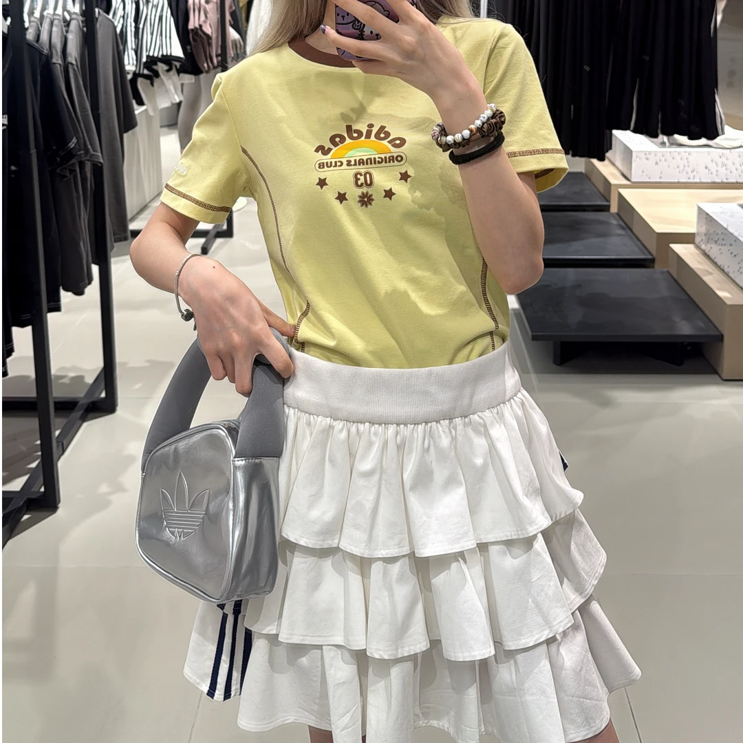 adidas三叶草 经典复古运动短袖圆领T恤夏季JX6571