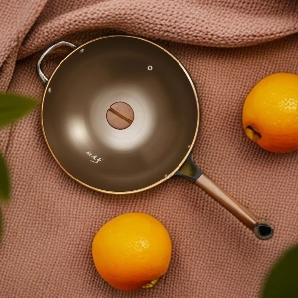 （拍下送盖）富硒康好嫂子复古茶韵精铁炒菜锅厨房家用无涂层炒锅