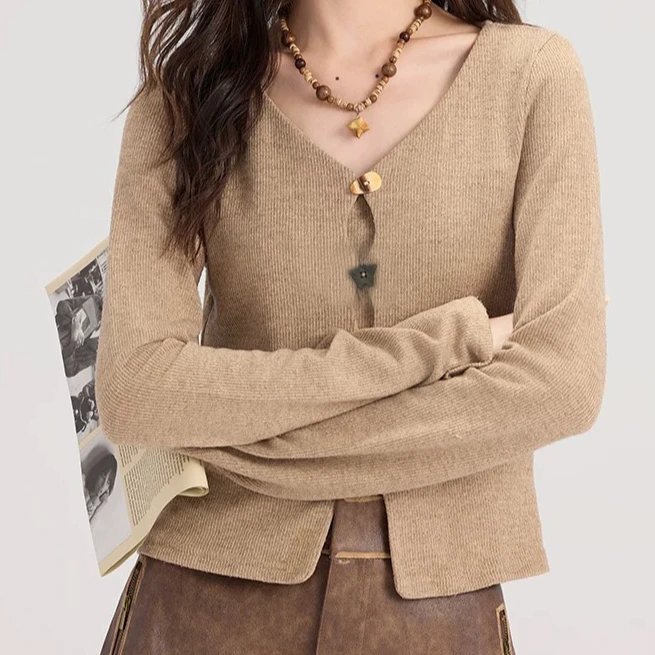 Missonep针织衫中长款修身厚款打底衫女装毛衣针织