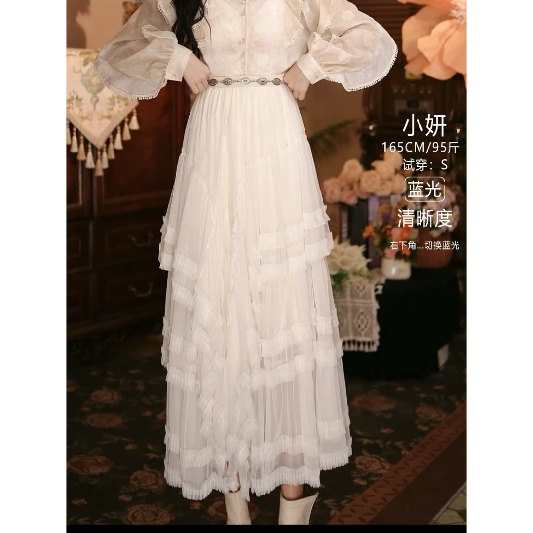 小妍【繁花落春】港味复古百搭显瘦高腰半身裙31655