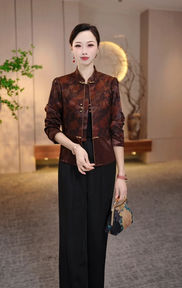 真两件套2025春季新款气质显瘦加大码中长款妈妈装Z252032