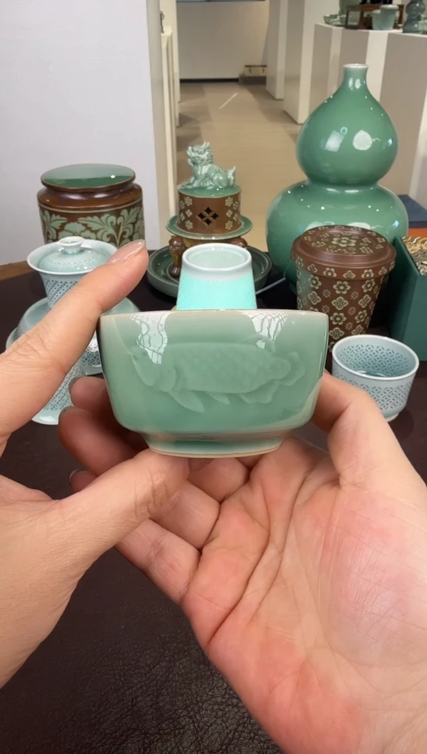 青瓷手工茶器包邮不带礼盒