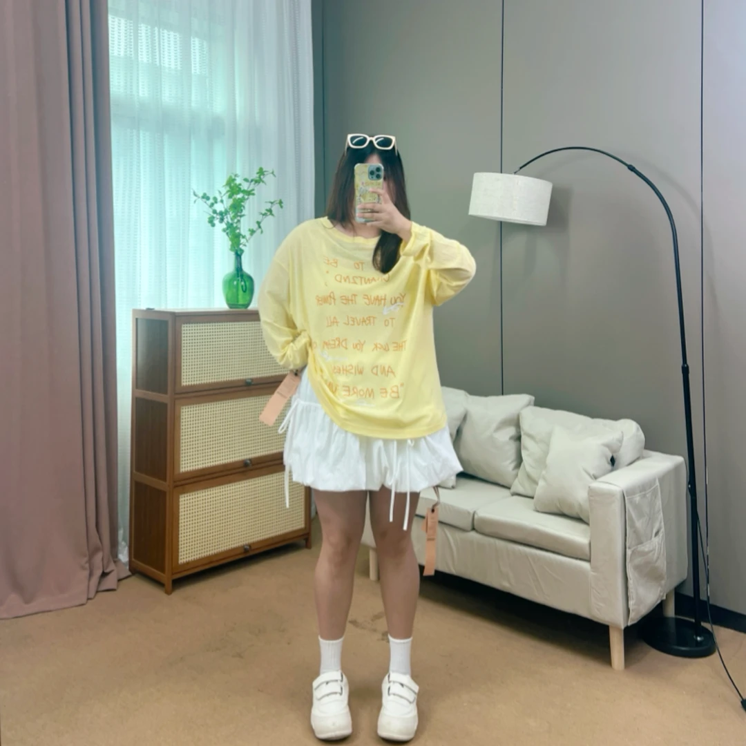 T恤小众套头抗起球宽松春夏防晒慵懒风长袖夏季宽松型百搭