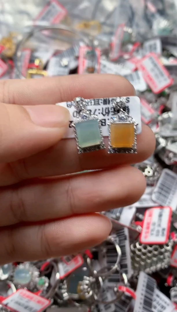 银S925镶嵌戒指翡翠天然A货缅甸翡翠