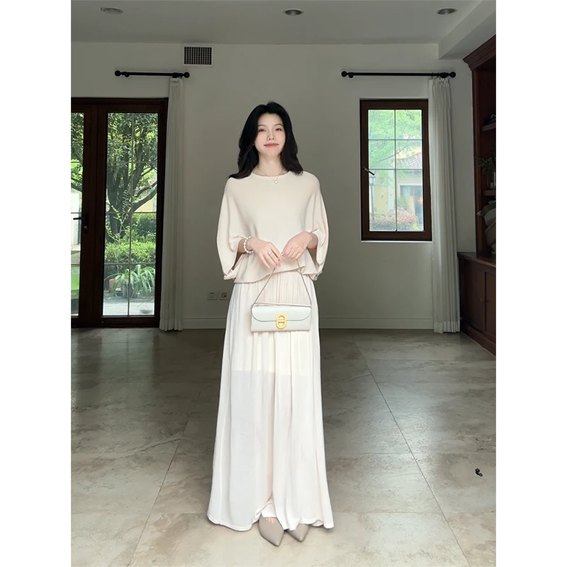 郭九九呢 气质慵懒感简约宽松显瘦上衣宽松飘逸半身裙 G925Z03276