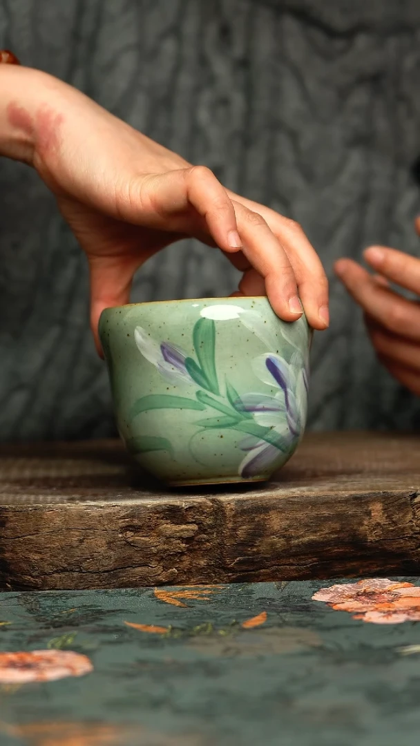 【闪购商品】杯釉下彩手工手绘同款陶器
