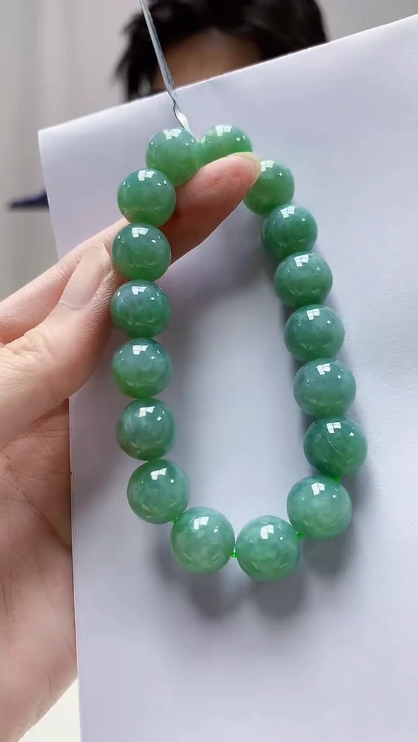 未镶嵌定制翡翠4688zm-毛货手串79