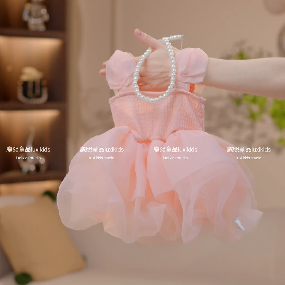 2025夏季新款女童洋气可爱连衣裙女宝宝韩版公主蓬蓬裙夏装