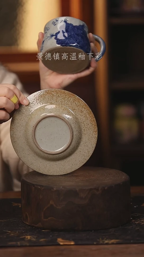 陶瓷景德镇高温釉下手绘陶瓷@L698@