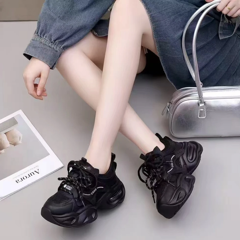 老爹鞋耐磨时尚休闲鞋网面运动鞋松糕鞋百搭女鞋秋季系带