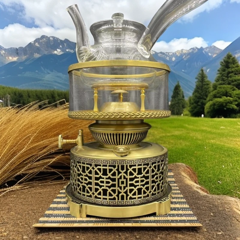 潮汕功夫茶具家用煮水黄铜烧水煮茶茶炉适用