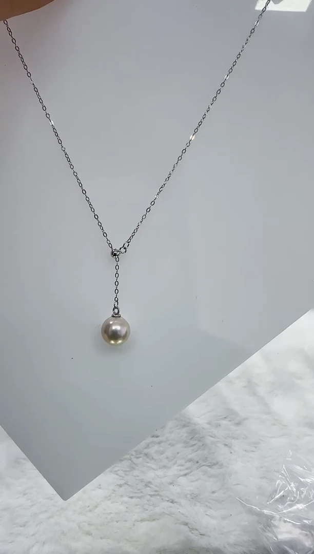 【闪购商品】淡水珍珠DA银S925镶嵌b365 白珠套链9