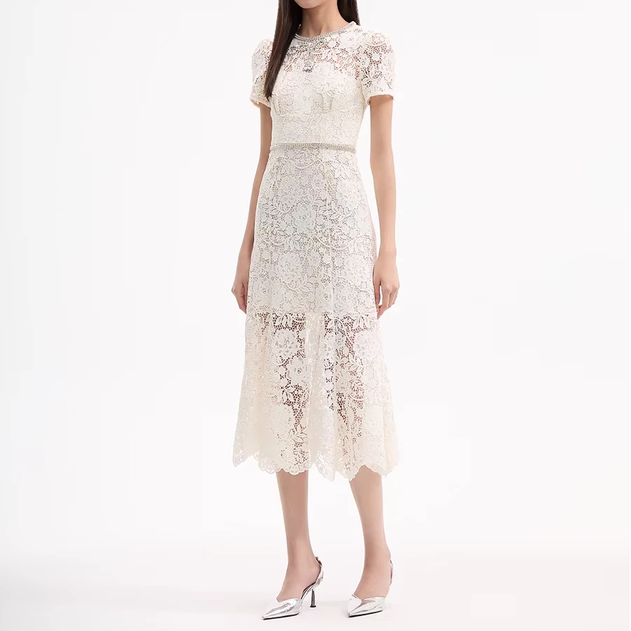 【S-P】连衣裙显 瘦长裙蕾丝碎花气质时尚女士夏季优雅KL20250406