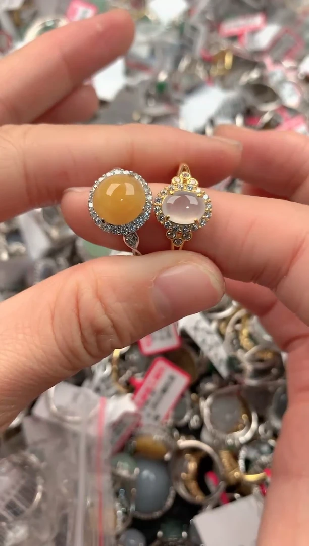 银S925镶嵌戒指翡翠333   1