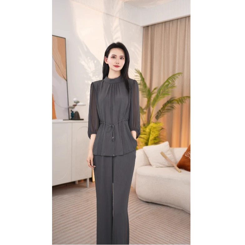 【两件套】休闲风中国风时尚套装轻奢女装设计师通勤收腰25B717