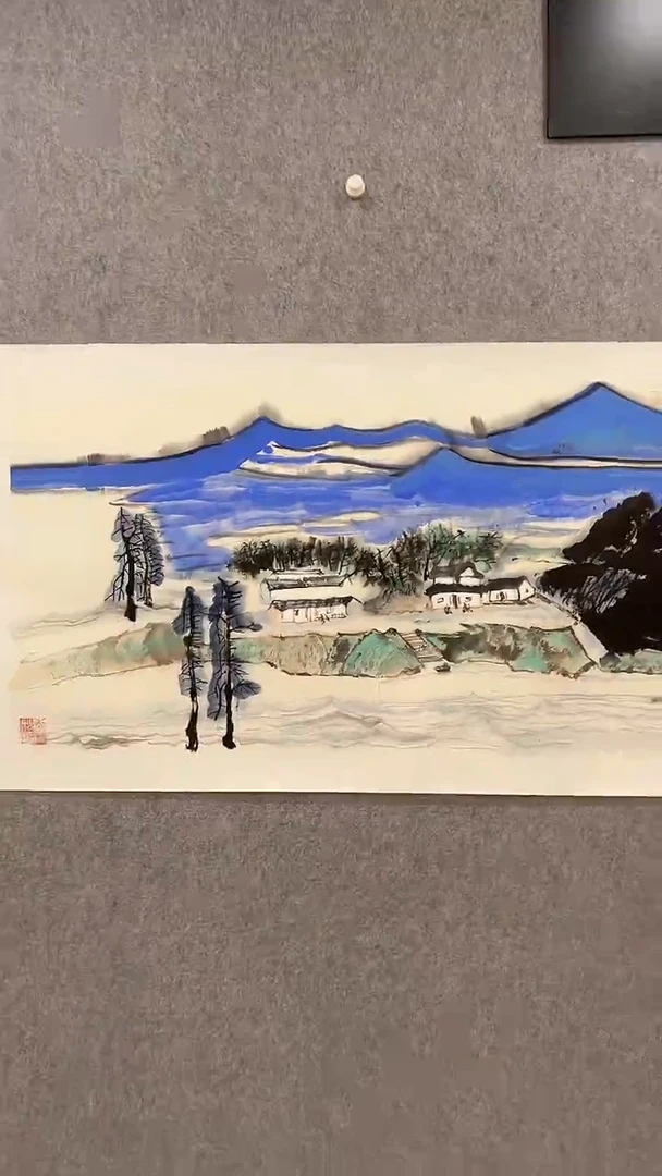 国画李纲-8平尺-山水国画-金