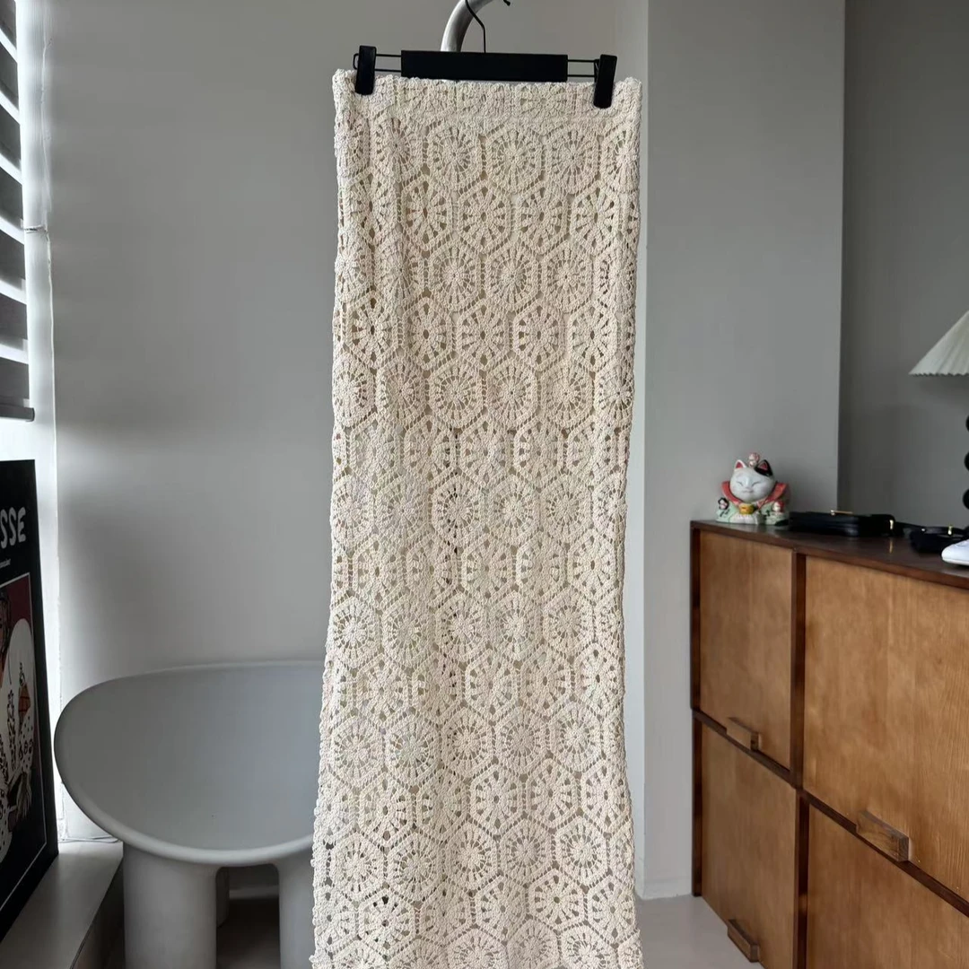 去度假吧！元厂欧单显瘦手工钩针半裙