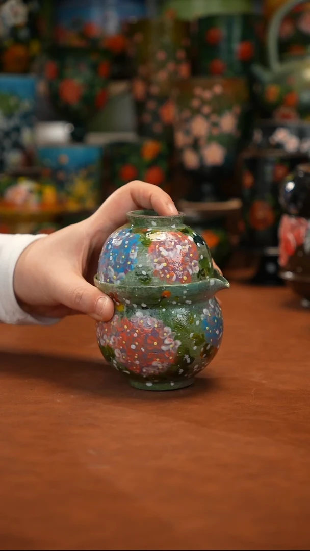 紫砂油画   釉下彩   宝瓶