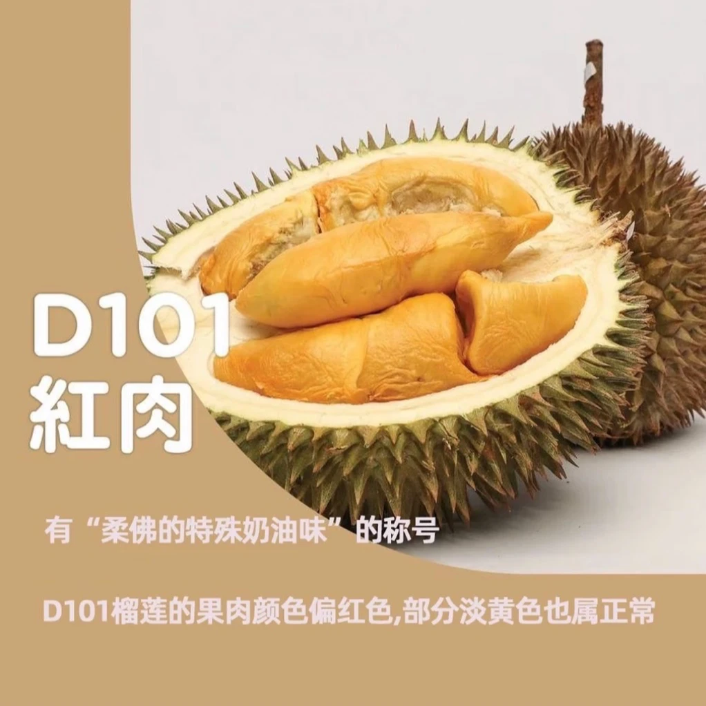马来西亚D101红肉树熟液氮榴莲整颗（保肉250g）D101马来西亚