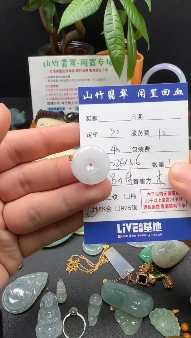 颈饰18K金镶嵌翡翠3002421