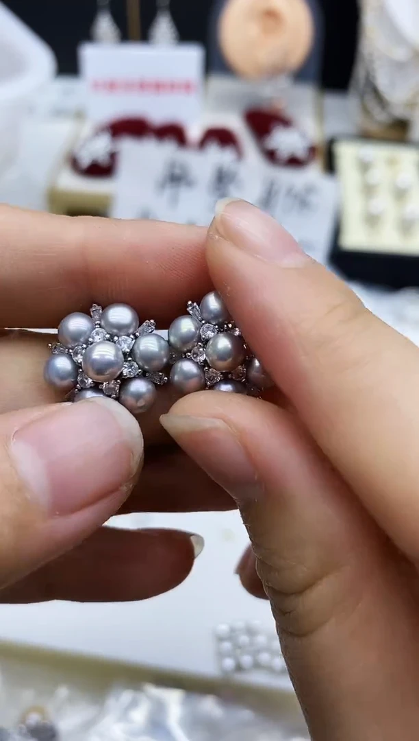 未镶嵌耳饰淡水珍珠耳钉多样性发其一