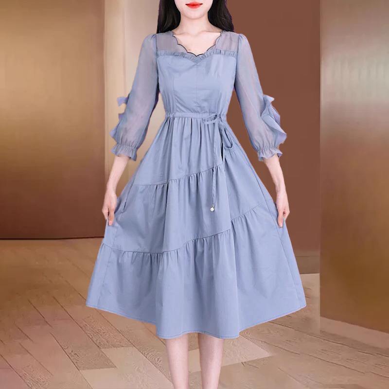 高端精致小个子时尚洋气减龄连衣裙2025新款女今年流行广州妈妈装
