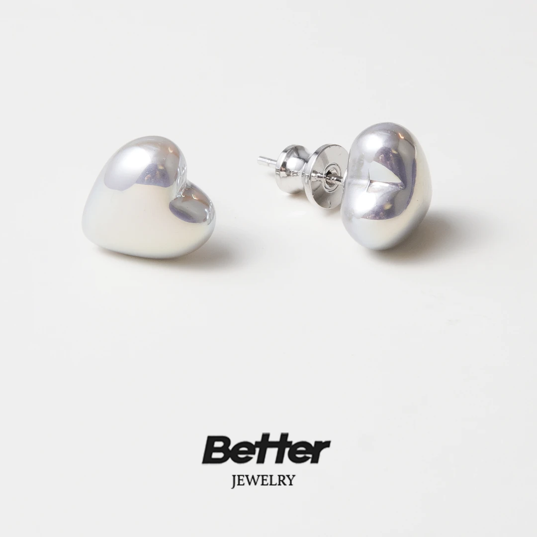 铜合金耳饰 TC117 LORO珠珠气球爱心耳钉