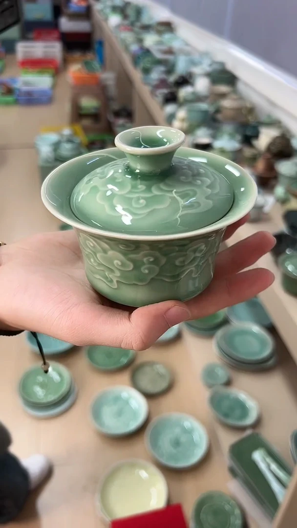龙泉云间青瓷小米茶器