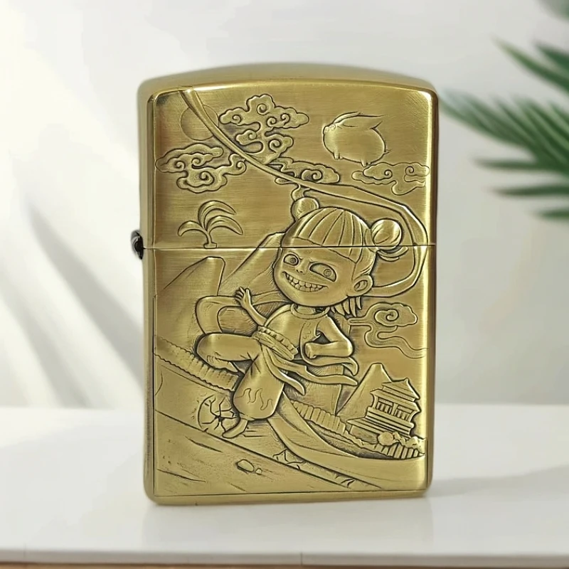 ZIPPO打火机【魔童降世】纯铜双面浮雕盔甲机 个性男士DYJ1
