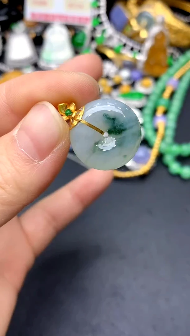 颈饰18K金镶嵌翡翠149-中国好珍宝