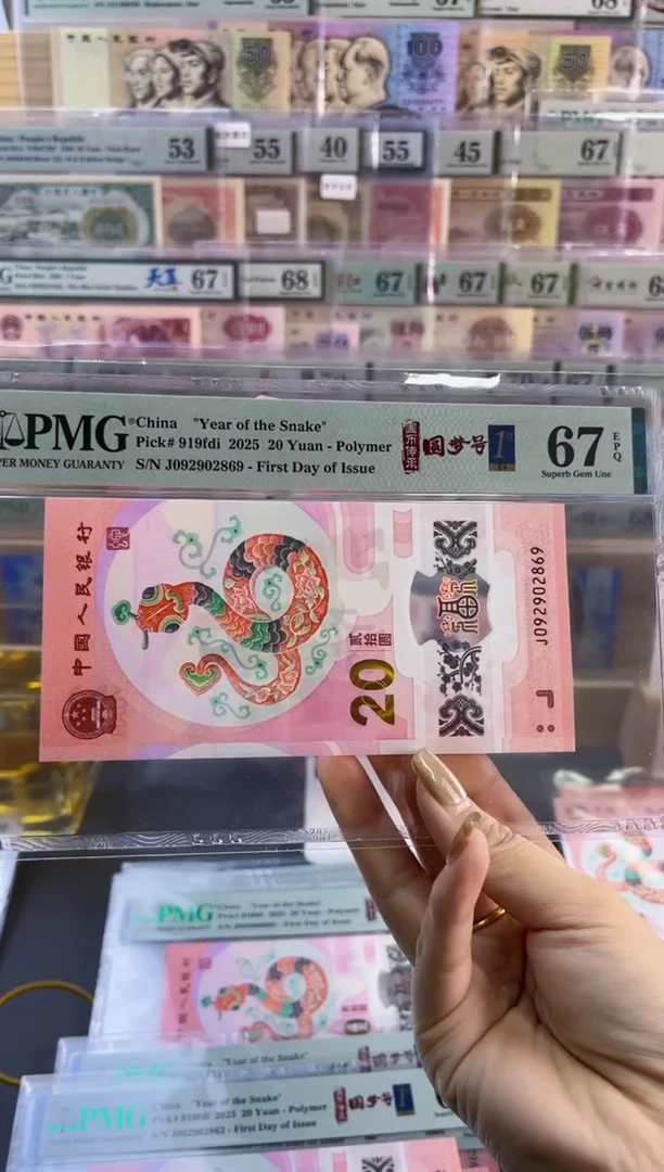 【闪购商品】塑料蛇钞圆梦号四标首日PMG67分尾869