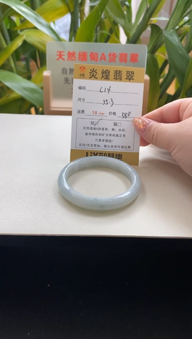 未镶嵌手镯翡翠55.2圈口编码c14