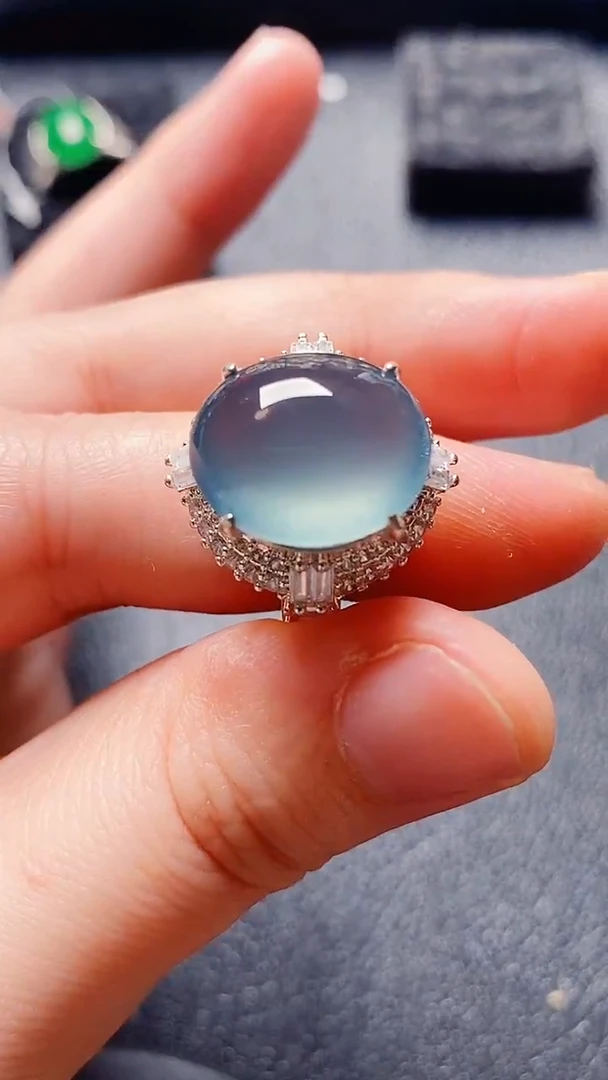 银S925镶嵌戒指翡翠111