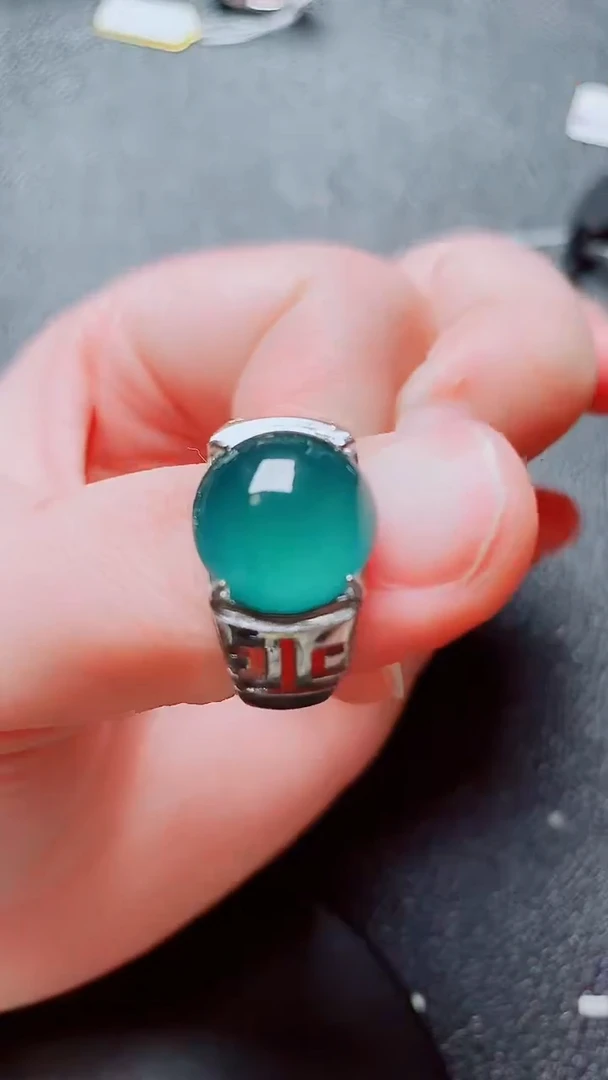 银S925镶嵌戒指翡翠翡翠