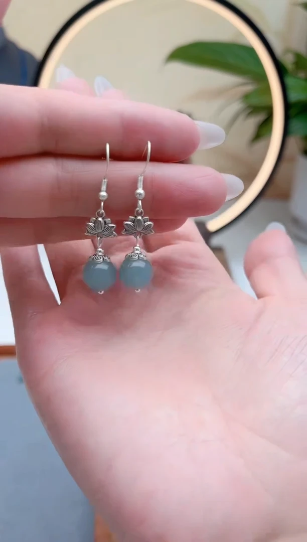 玛瑙/玉髓耳饰银S925镶嵌01