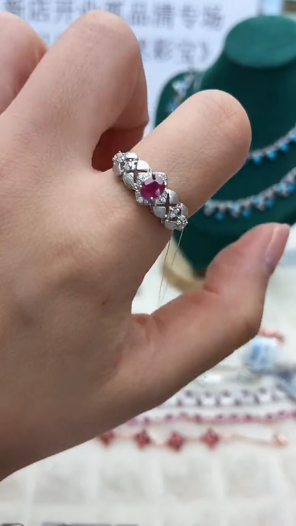 银S925镶嵌戒指红宝石732ZB1120产品一个（多样性）