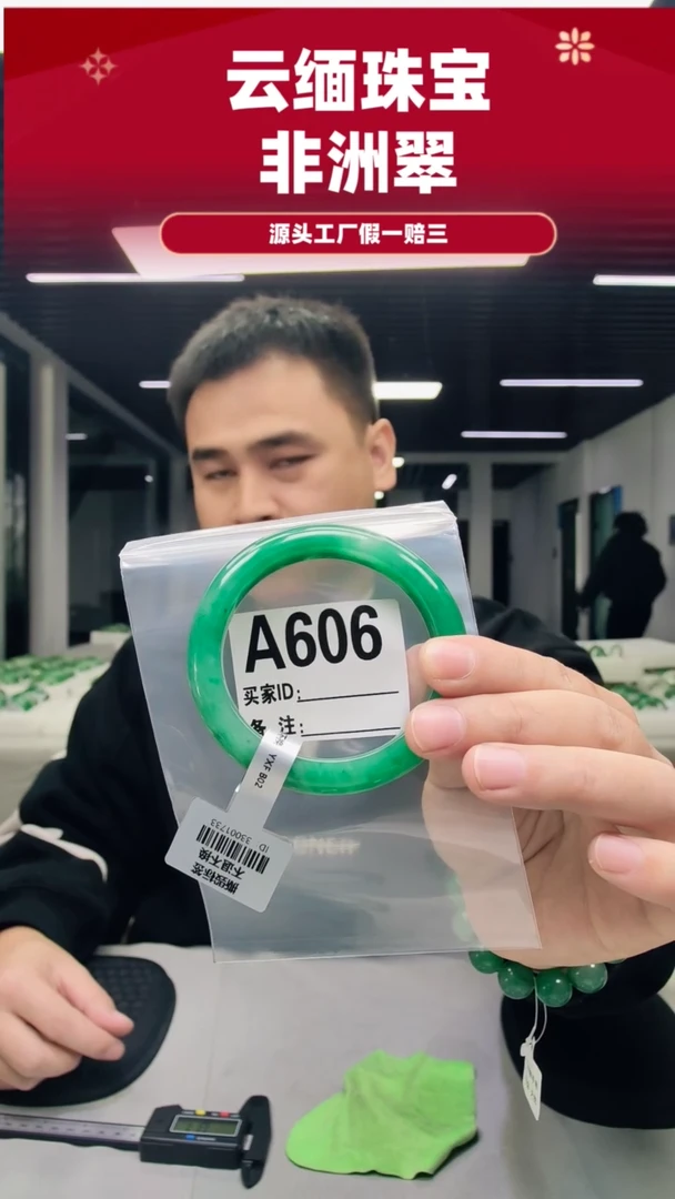 未镶嵌手镯石英质玉（非洲翠）平**康58圈口A606