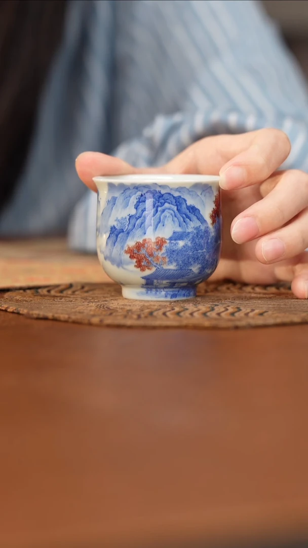 杯屹朴堂青花釉里红