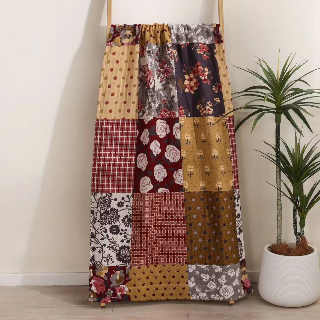 【方格花深】高奢定制罗布麻抗菌浴巾--75cm*160cm